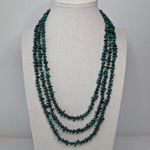 Jay King 60" Sterling, Malachite, & Black Crystal Necklace